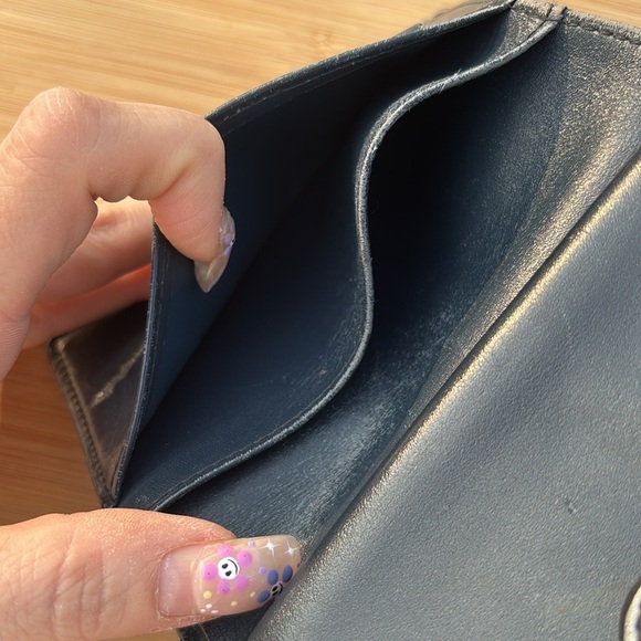 Louis Vuitton Vernis Porte Monnaie Viennois Bifold Kiss Lock Vintage Wallet Blue - Picture 10 of 16